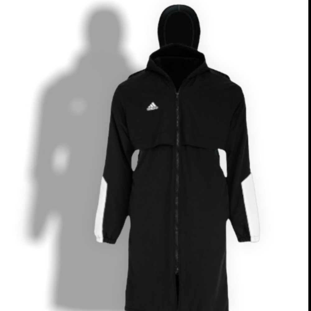 🛑🆕Adidas Black White Pull Length Parka Coat - Picture 10 of 13